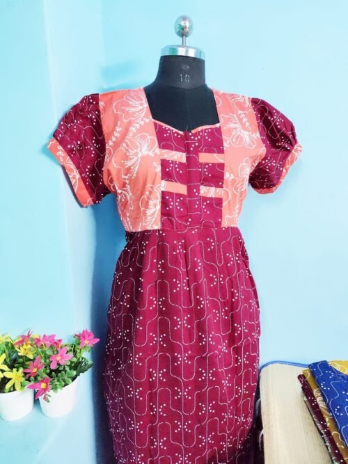 Beauty Branded Puff Sleeve Frock model Nighty