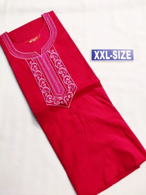 Embroidery Design nighty Plain Red