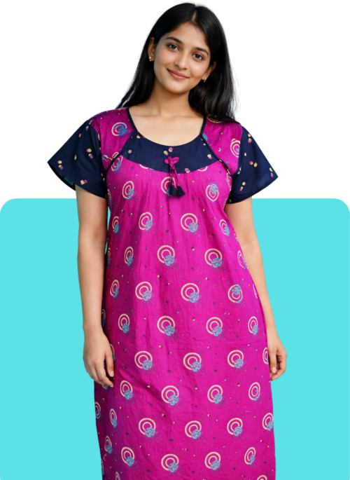 Unique Neck Pattern Nighty