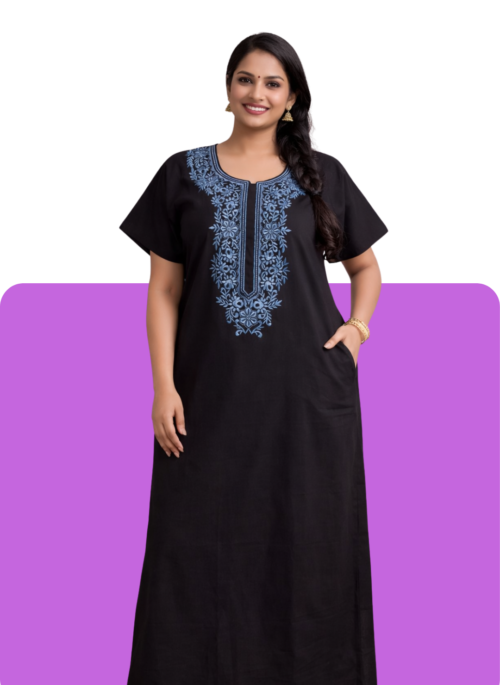 Embroidery Model nighty