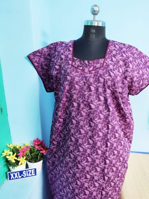 Ponnis Premium Quality Nighty Purple Color