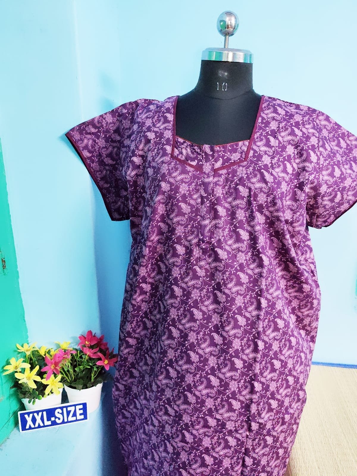 Ponnis Premium Quality Nighty Purple Color