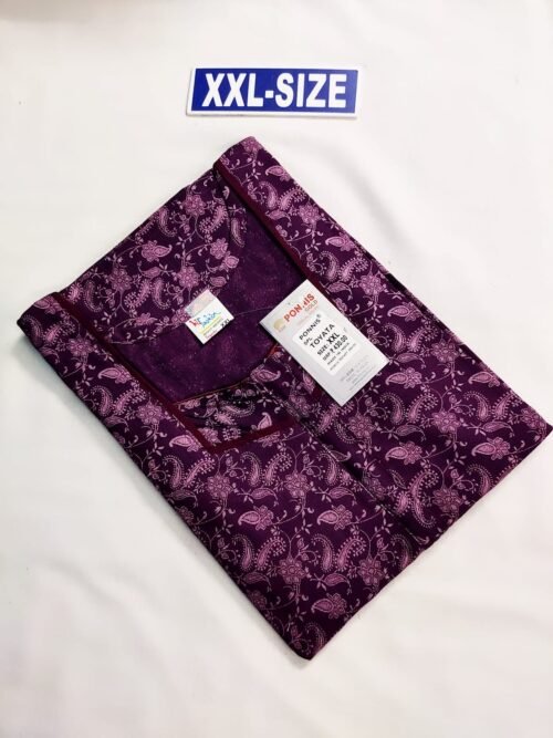 Ponnis Premium Quality Nighty Wine Color With Flower Print Design