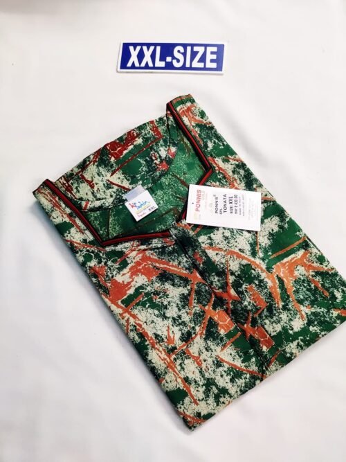 Ponnis Premium Quality Nighty Green With White Color