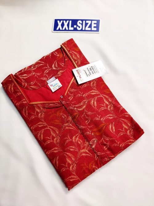 Ponnis Premium Quality Nighty Red Color