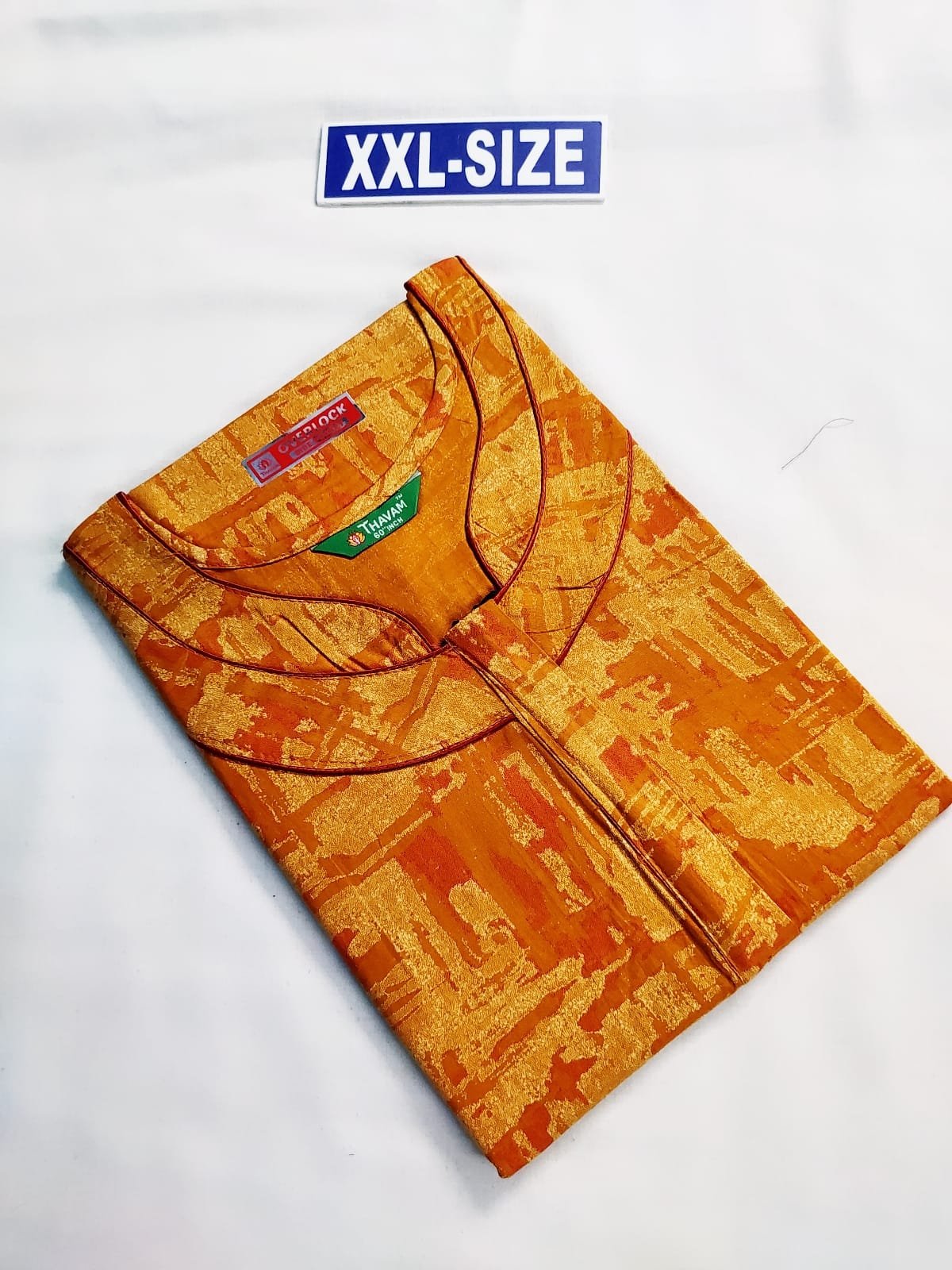 Thavam 60 Inches Height Nighty Yellow With orange color