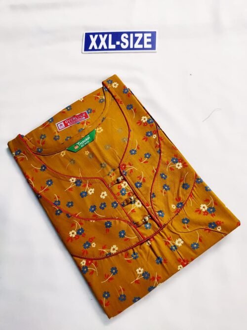 Thavam 60 Inches Height Nighty Mustard Yellow Color