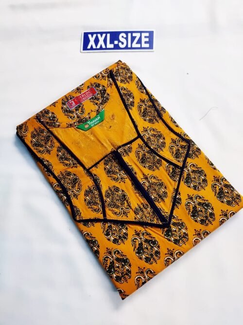 Thavam 60 Inches Height Nighty Yellow Color With Flower Print Design