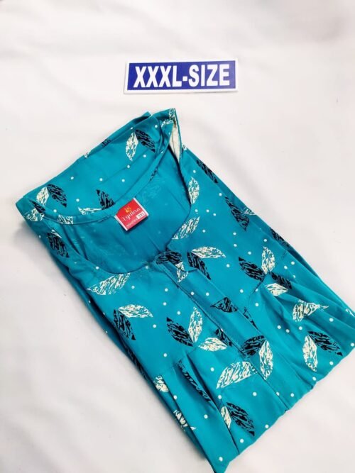 Vikas and Beauty Nighty Blue color with leaf design