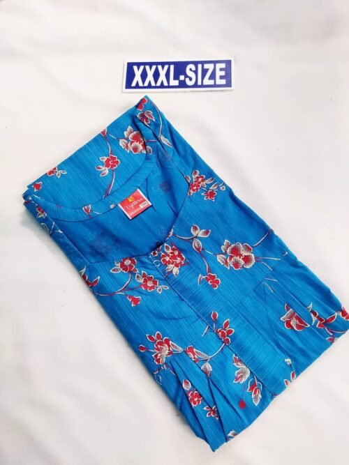 Vikas and Beauty Nighty Blue Color With Flower Design
