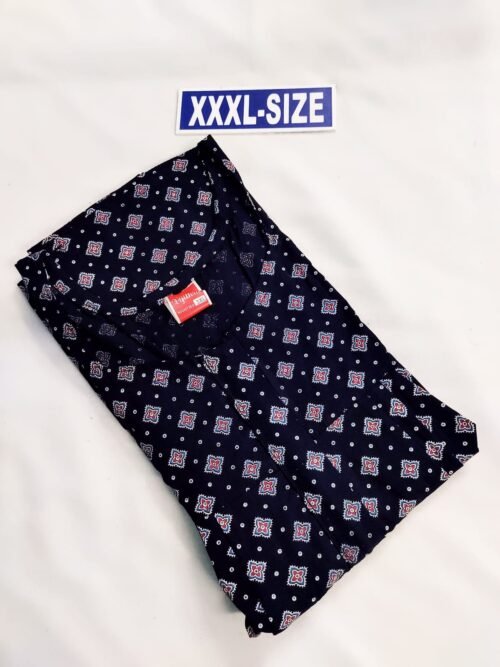 Vikas and Beauty Nighty Navy Blue Color With Flower Design