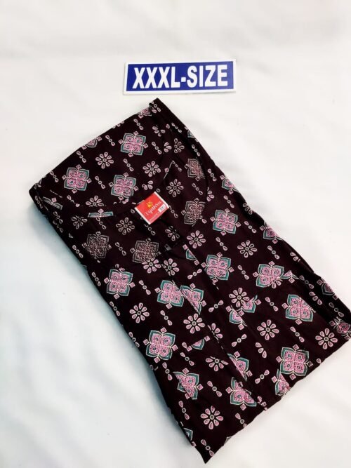 Vikas and Beauty Nighty Black Color With Flower Design