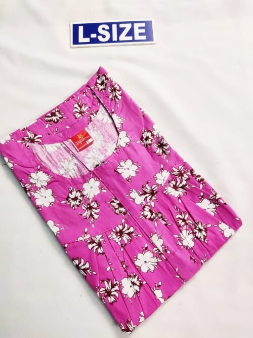 Vikas And Beauty Nighty Pink Color With Flower Print