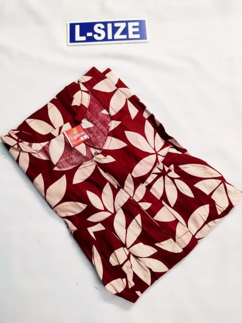 Vikas And Beauty Nighty Maroon Color With Flower Print