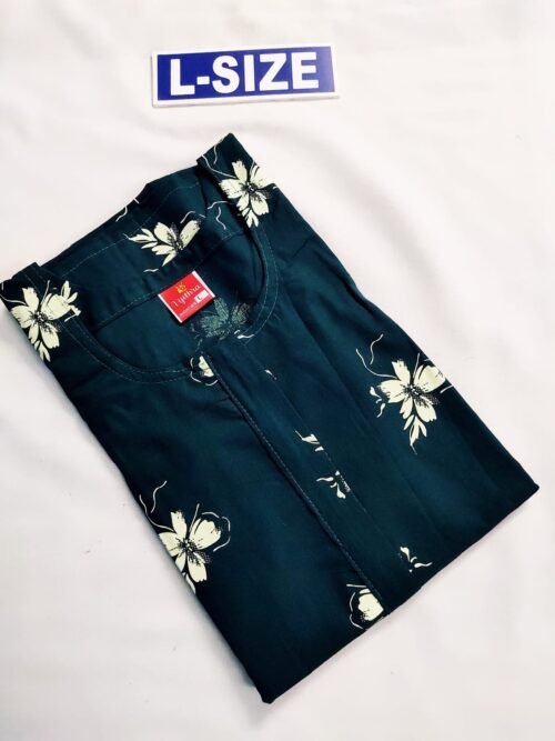 Vikas And Beauty Nighty Peocock Green Color With Flower Print