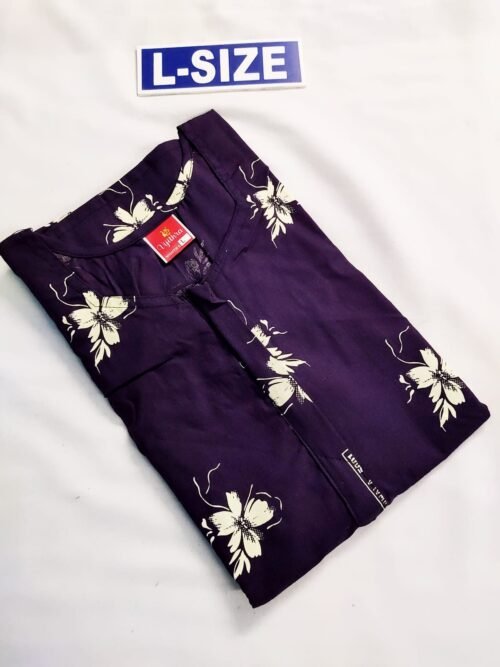 Vikas And Beauty Nighty Wine Color With Flower Print