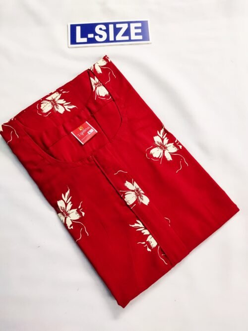 Vikas And Beauty Nighty Red Color With Flower Print