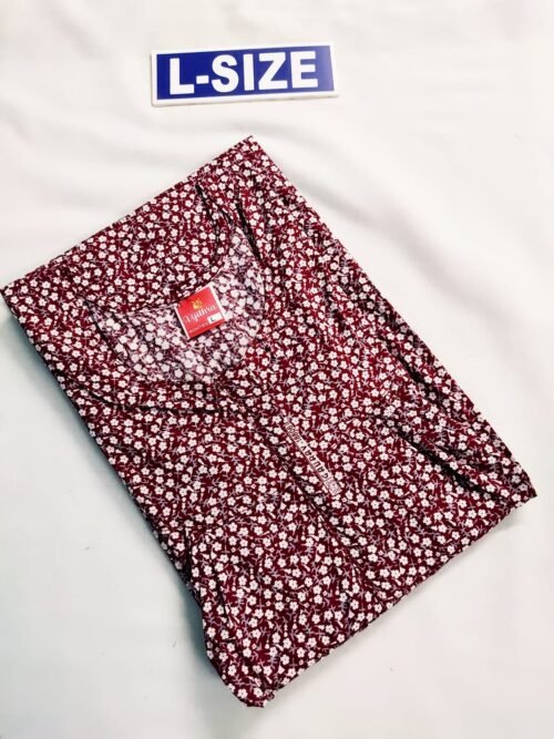 Vikas And Beauty Nighty Maroon Color With Flower Print