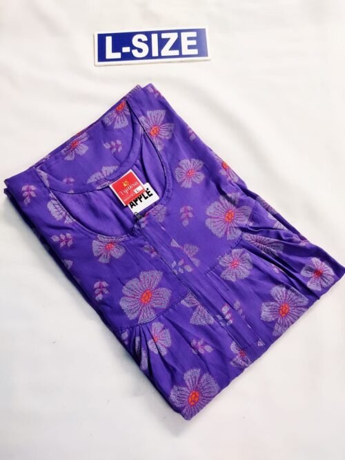 Vikas And Beauty Nighty Purple Color With Flower Print
