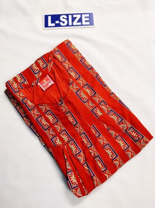 Vikas And Beauty Nighty Red Color With Flower Print