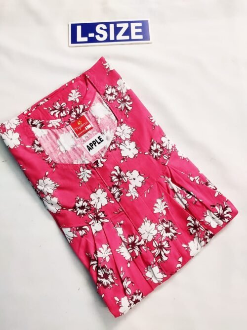 Vikas And Beauty Nighty Rose Color With Flower Print