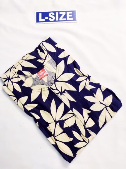 Vikas And Beauty Nighty Blue Color With White Flower Print