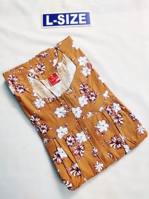 Vikas And Beauty Nighty Yellow Color With Flower Print