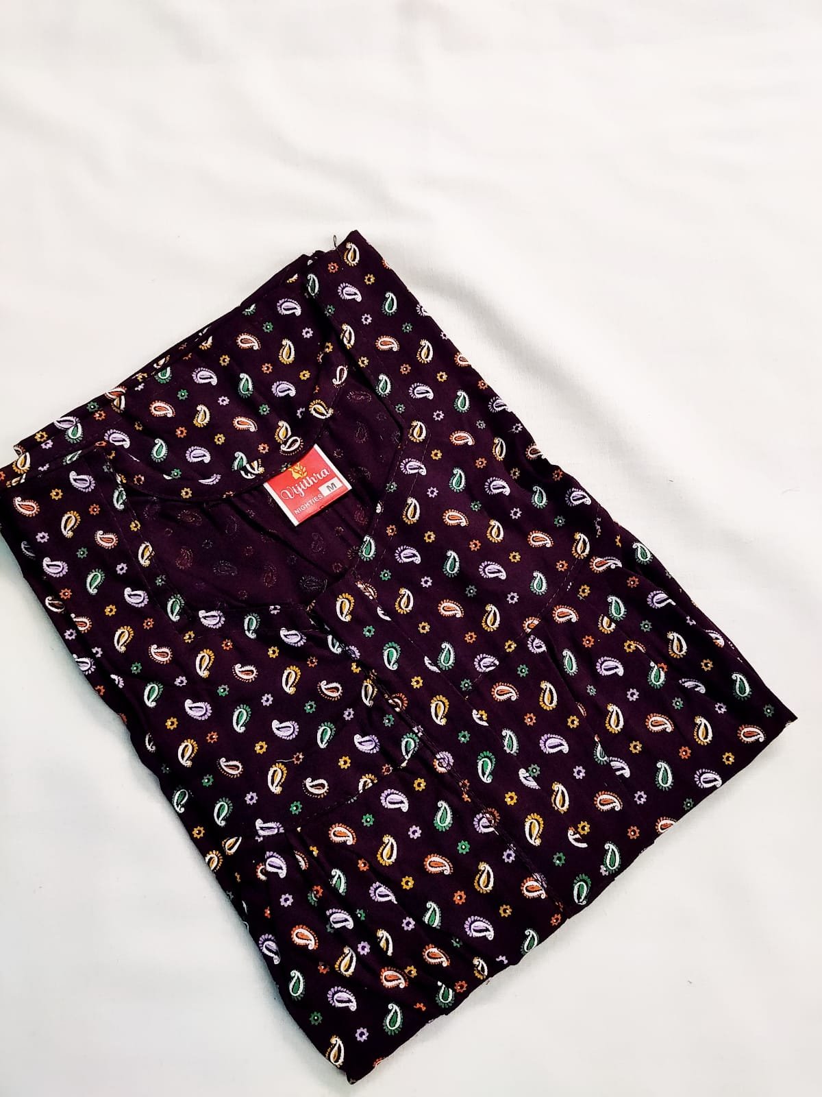 Vijithra Nighty Maroon Color