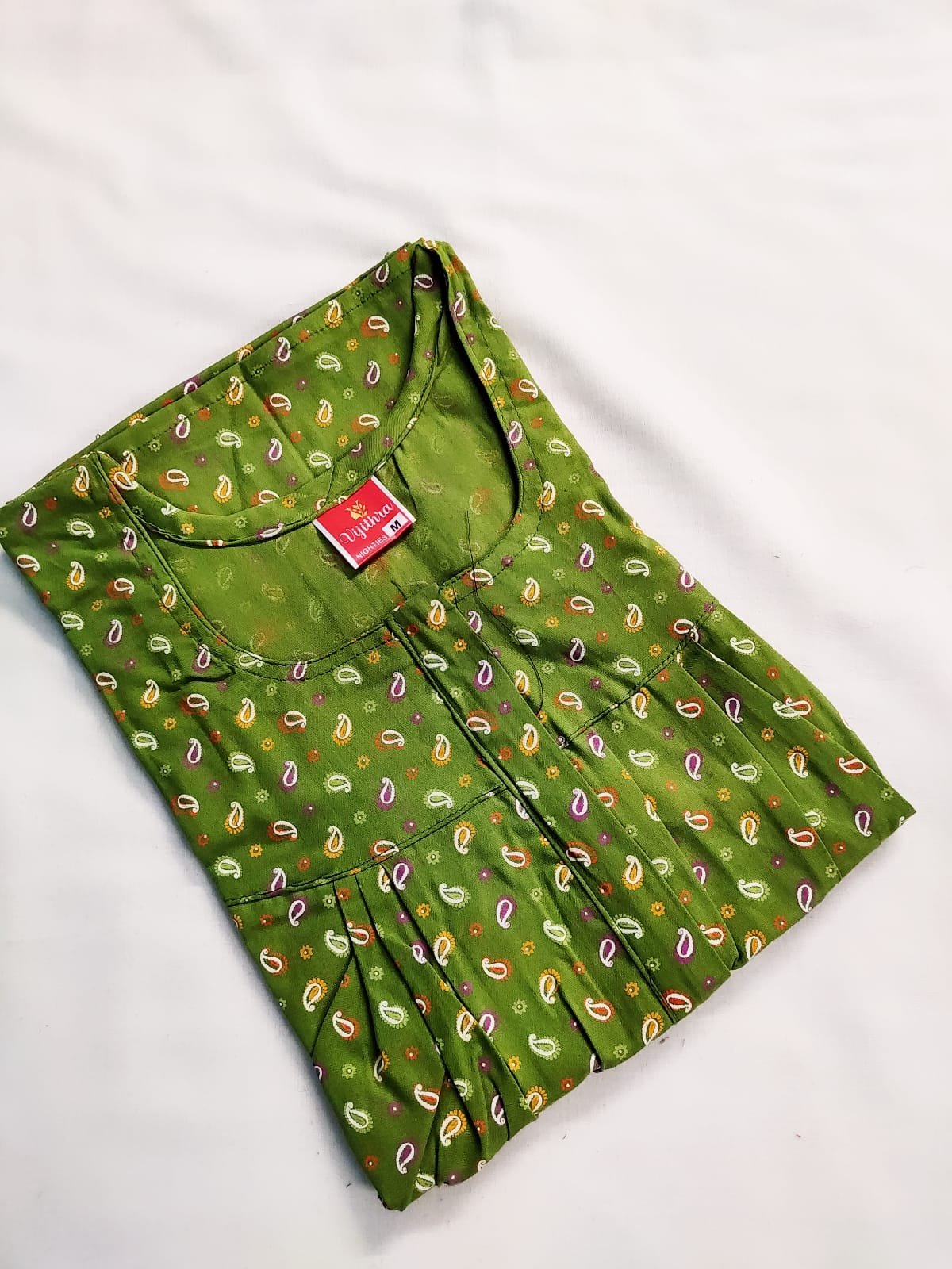 Vijithra Nighty Green Color