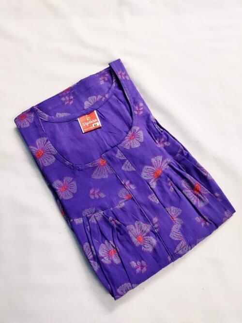 Vijithra Nighty Purple Color With Flower Design