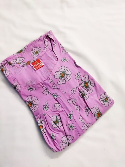 Vijithra Nighty Pink Color With Flower Design