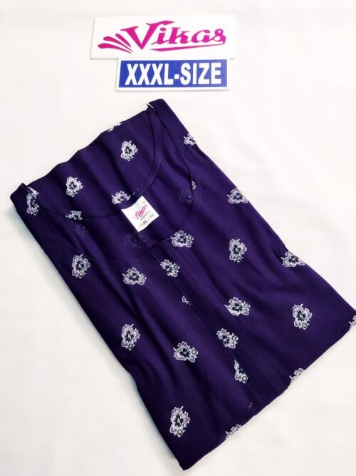 Vikas and Beauty Nighty Violet Color With Flower Print