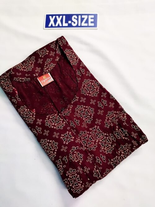 Vikas and Vijithra Nighty Mustard Maroon Color