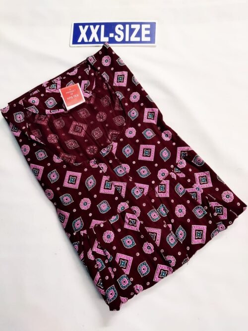 Vikas and Vijithra Nighty Drak Maroon Color