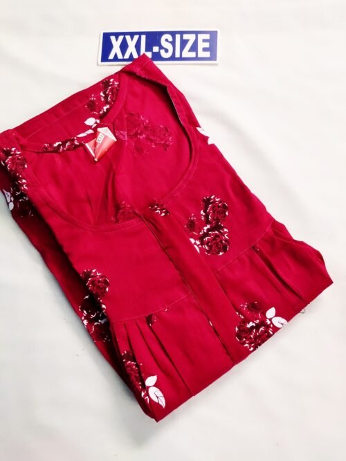 Vikas and Vijithra Nighty Drak Red Color