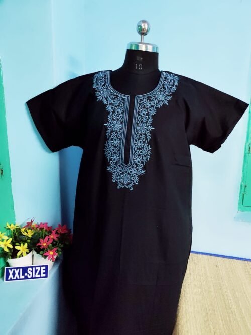 Embroidary Design Nighty Dark Blue Color