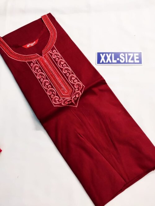 Embroidary Design Nighty Dark Red Color