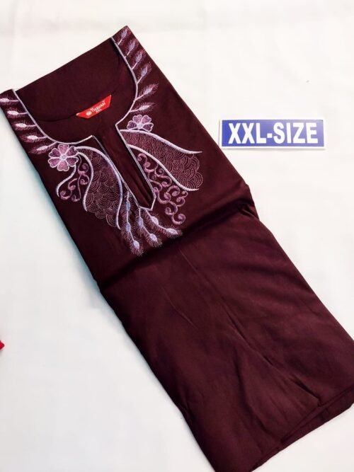 Embroidary Design Nighty Dark Maroon Color