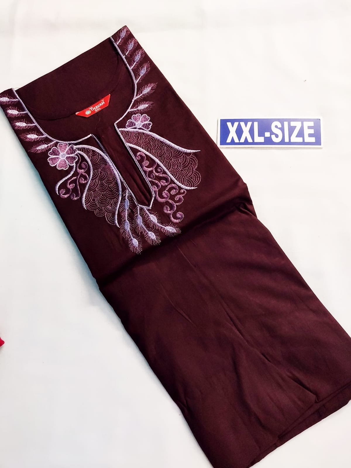 Embroidary Design Nighty Dark Maroon Color