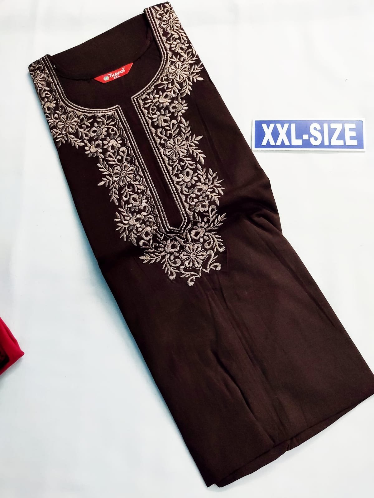 Embroidary Design Nighty Coffee Brown Color