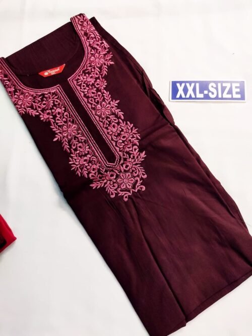 Embroidary Design Nighty Dark Brown Color