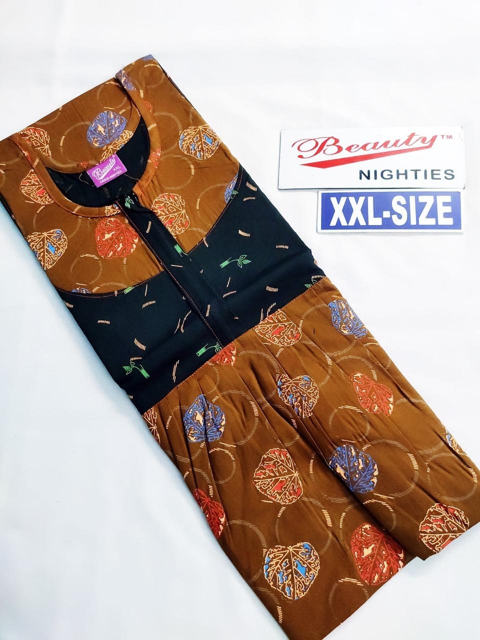 Yoga and Beauty Branded Puff sleeve Frock Model Nighty