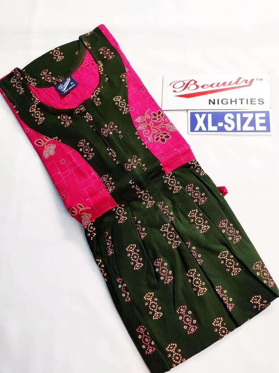 Beauty and Yoga Branded Puff sleeve Frock Model Nighty