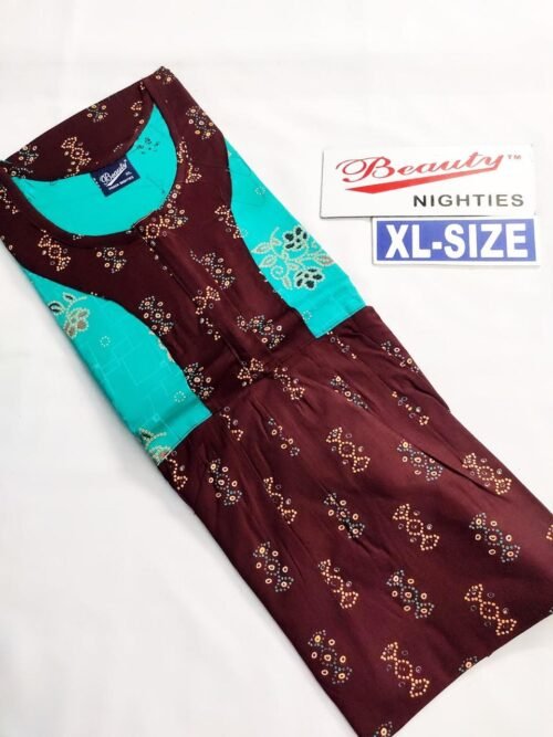 Beauty and Yoga Branded Puff sleeve Frock Model Nighty