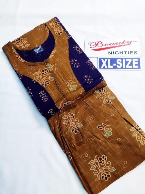 Beauty and Yoga Branded Puff sleeve Frock Model Nighty