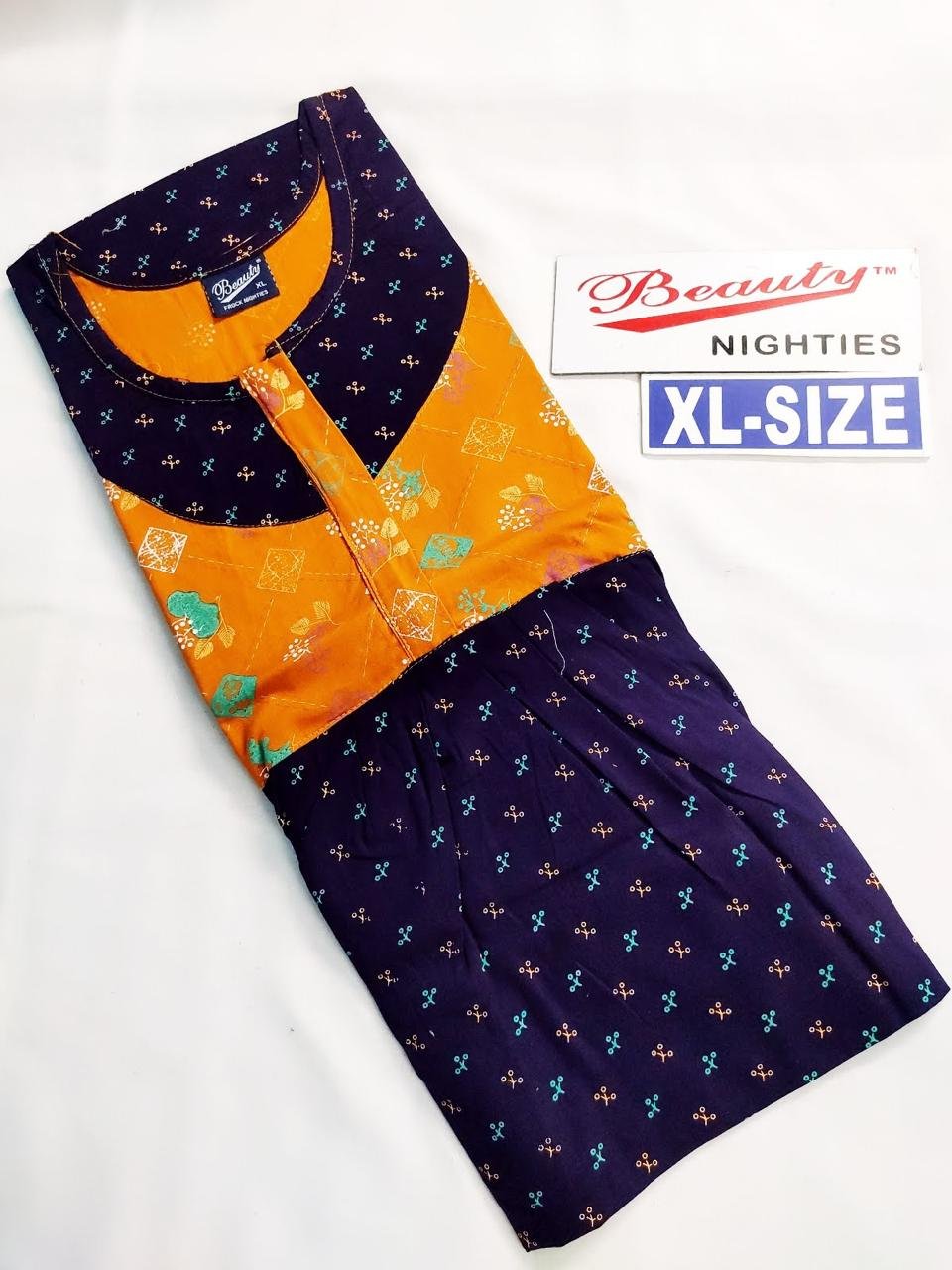 Beauty and Yoga Branded Puff sleeve Frock Model Nighty