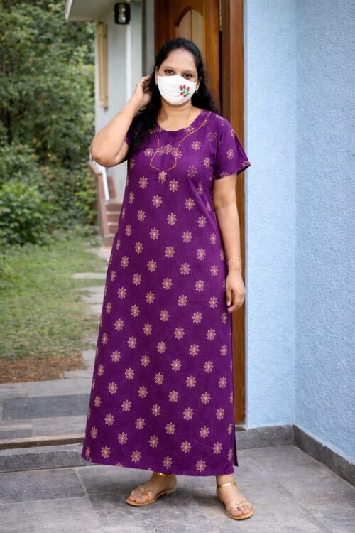 Unique Neck Pattern Nighties