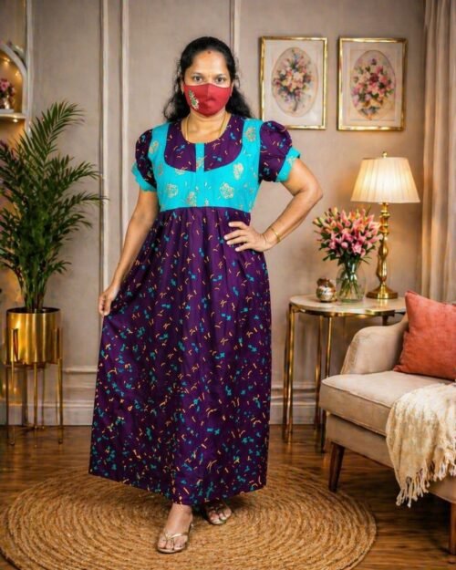 Puff Sleeve Frock Model Nighties