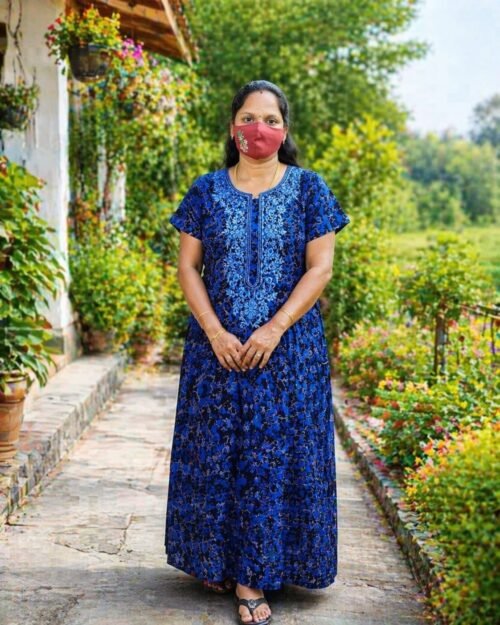 Embroidery Model nighty